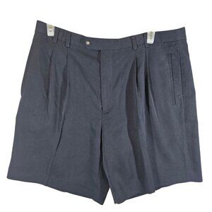 Cutter & Buck Navy Mens 40 Dress Shorts pleated classic vacation cruise casual